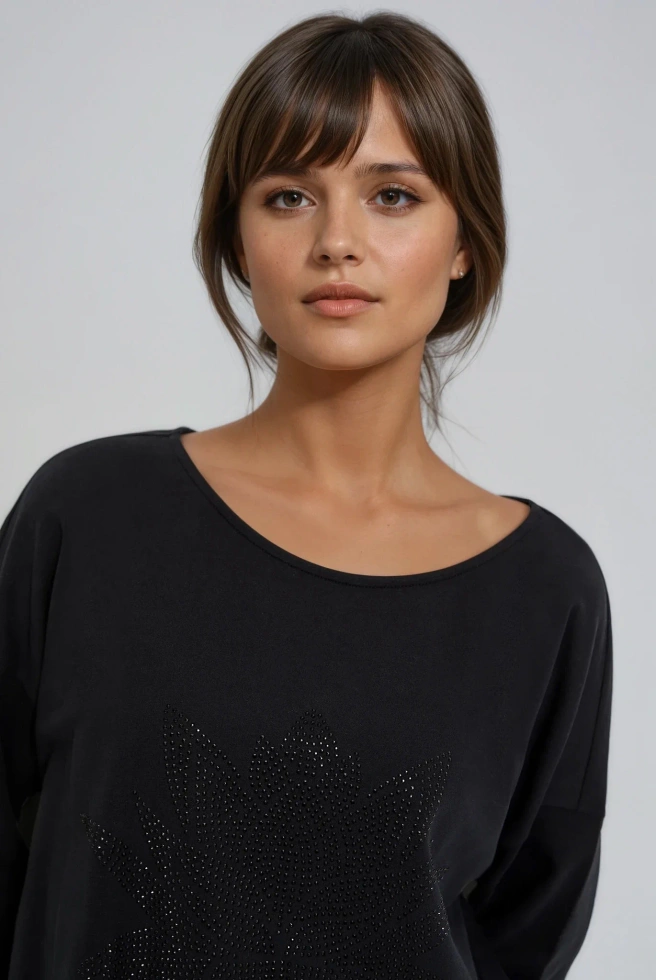 WOMEN'S SWEATSHIRT L-BL-4904 BLACK-set