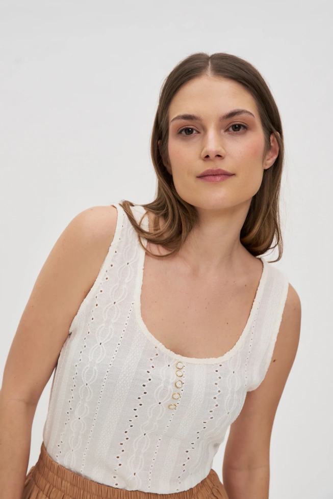 WOMEN'S TOP L-TS-4676 OFF WHITE