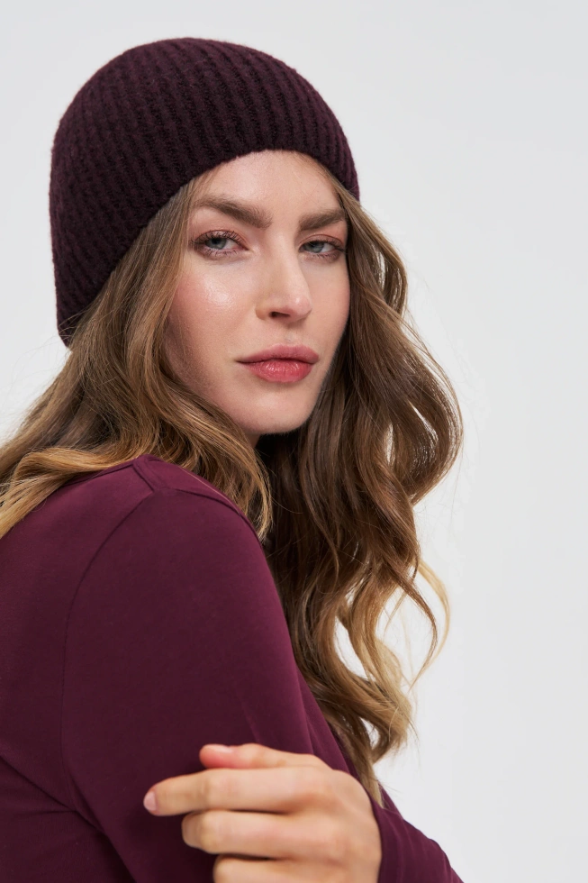 WOMEN'S HAT Z-CZ-4813 BURGUNDY MEL