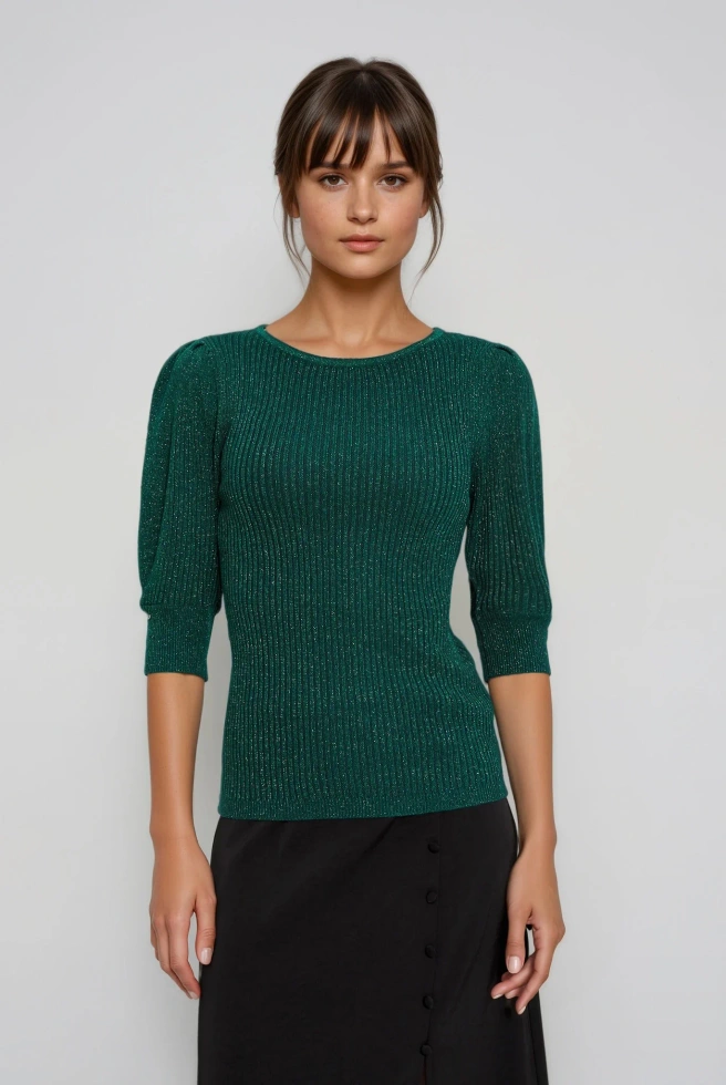 SWETER DAMSKI Z-SW-4863 D.GREEN-pakiet