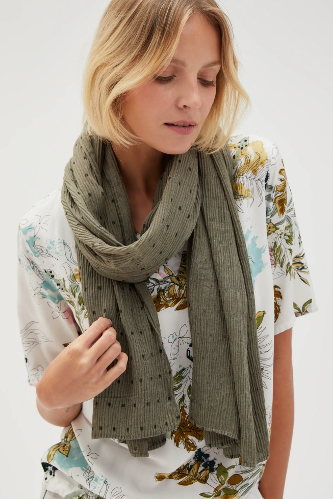 WOMEN'S SCARF L-SZ-4618 OLIVE