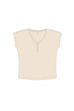 WOMEN'S TSHIRT L-TS-4977 CREAM