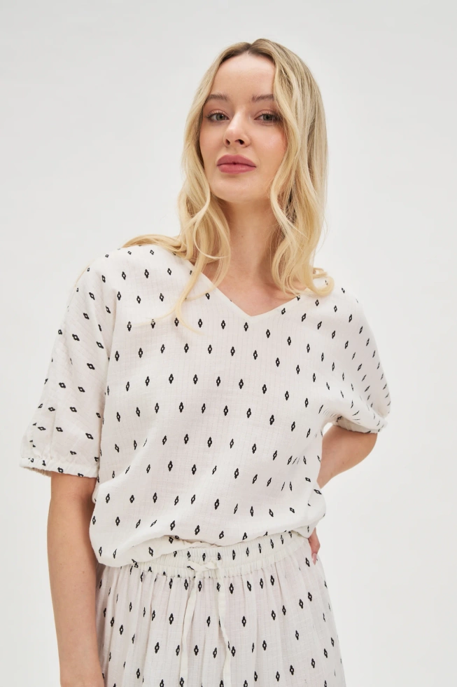 KOSZULA DAMSKA L-KO-4665 OFF WHITE