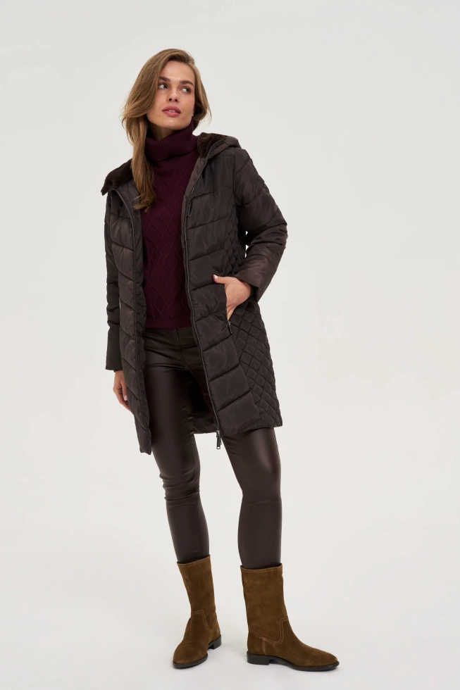 WOMEN'S JACKETS Z-KU-4803 BROWN-set