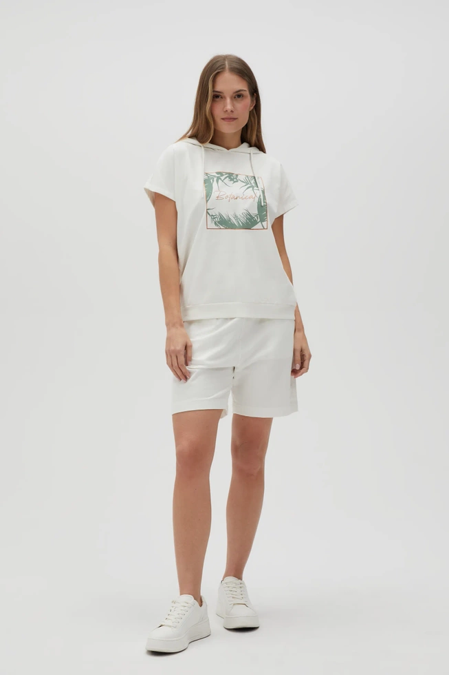 WOMEN'S SHORTS L-SH-4604 OFF WHITE