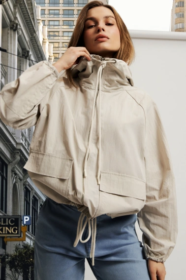 WOMEN'S JACKETS L-KU-4601 L.BEIGE