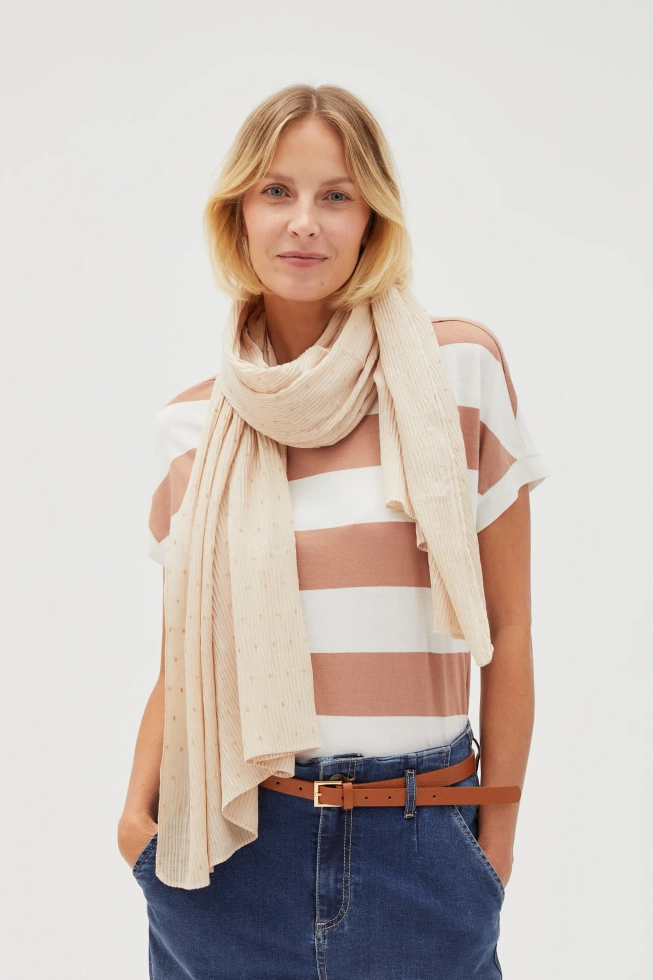 WOMEN'S SCARF L-SZ-4618 L.BEIGE-set