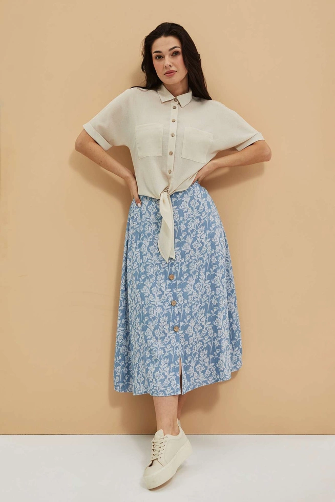 LADIES SKIRT L-SC-4010 BLUE