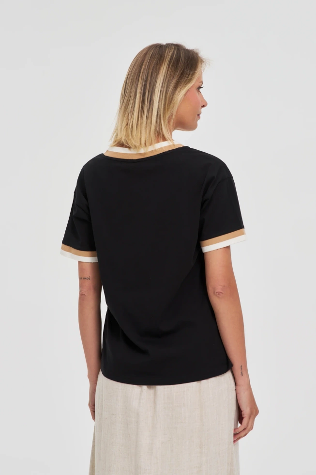 WOMEN'S T-SHIRT L-TS-4747 BLACK
