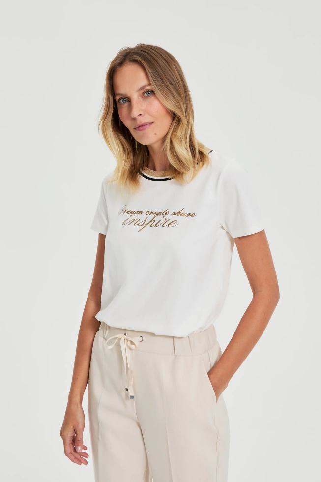 KOSZULKA DAMSKA L-TS-4914 OFF WHITE