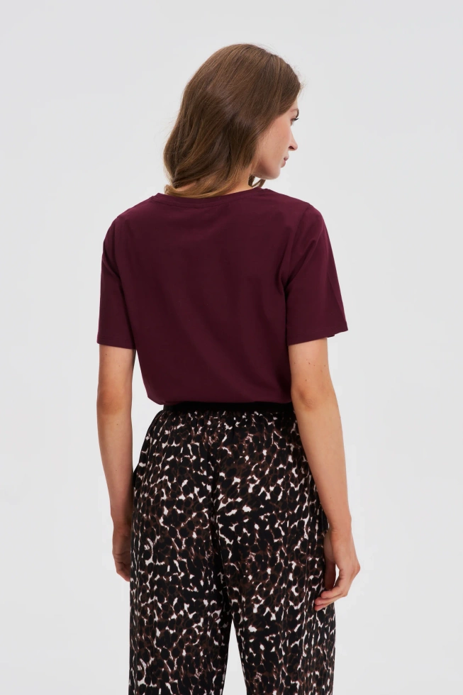 WOMEN'S TSHIRT Z-TS-4804 BURGUNDY