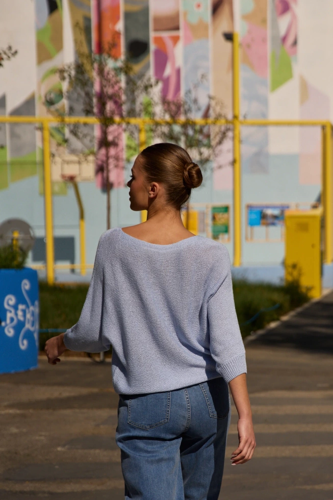 WOMEN'S SWEATER L-SW-4910 L.BLUE-set