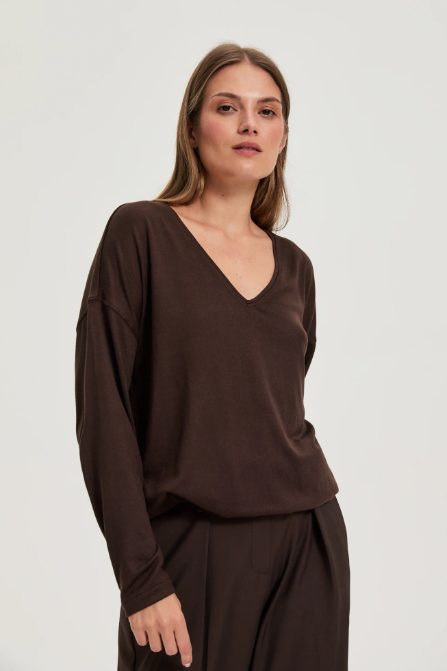 WOMEN'S SWEATER Z-SW-4837 BROWN