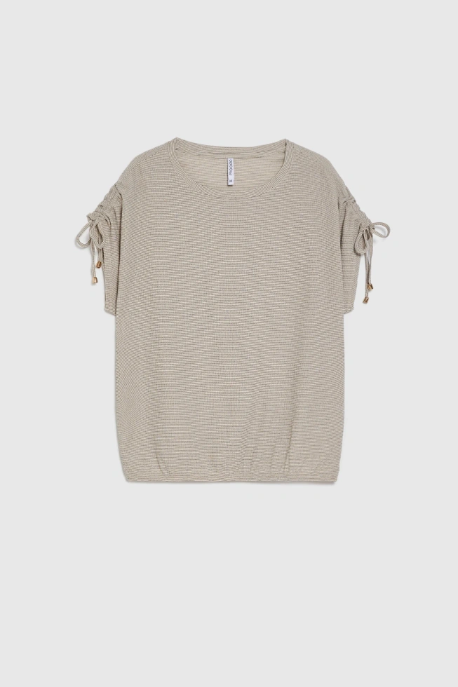 KOSZULKA DAMSKA L-TS-5034 L.BEIGE-pakiet