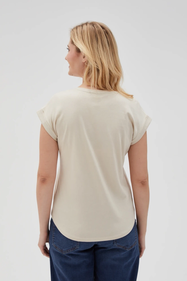 WOMEN'S TSHIRT L-TS-4644 L.BEIGE