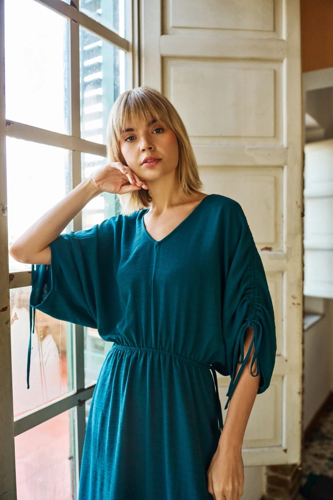 WOMEN'S DRESS L-SU-4640 D.GREEN-set