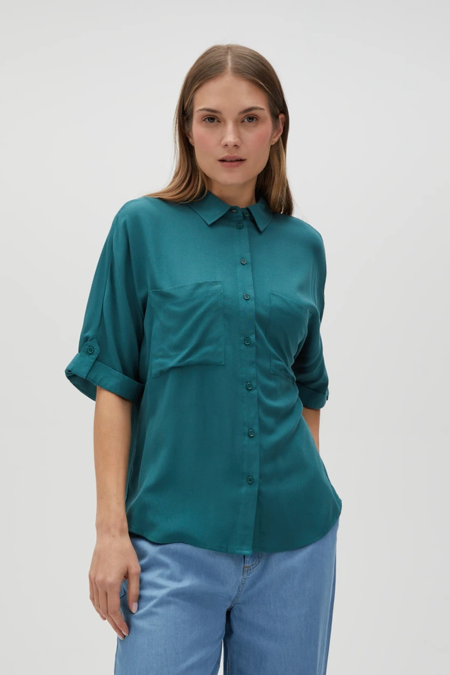 WOMEN'S SHIRT L-KO-4624 D.GREEN-set