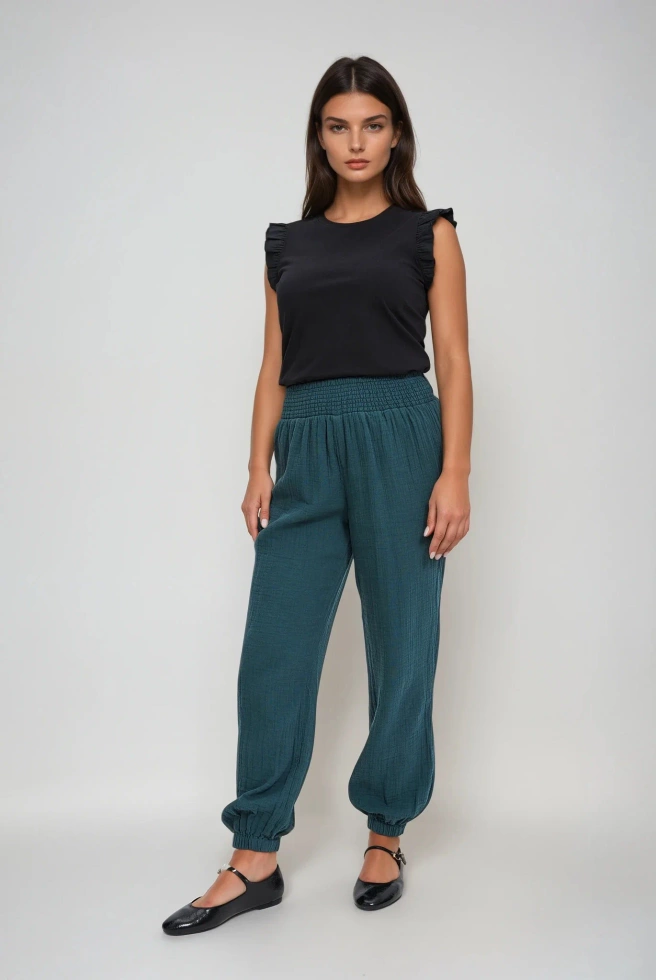 WOMEN'S PANTS L-SP-4641 D.GREEN