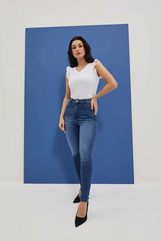 LADIES JEANS L-JE-4002 D.BLUE