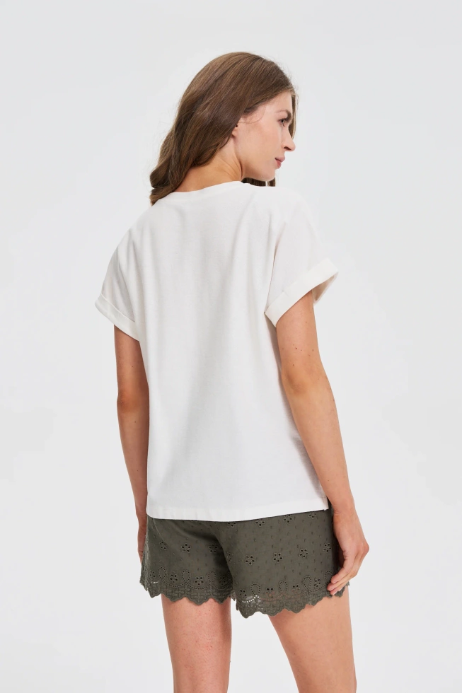 KOSZULKA DAMSKA L-TS-4700 OFF WHITE