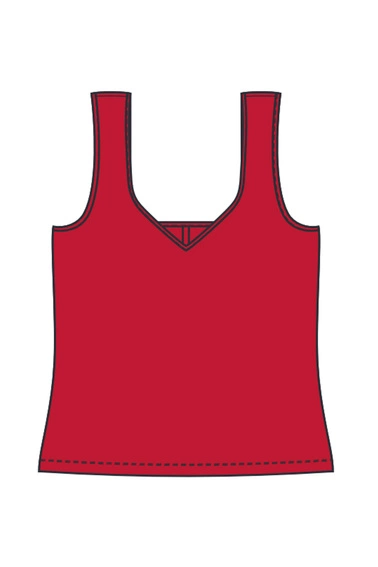 WOMEN'S TOP L-TS-4683 RED