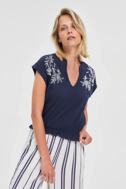 WOMEN'S TSHIRT L-TS-4653 NAVY-set