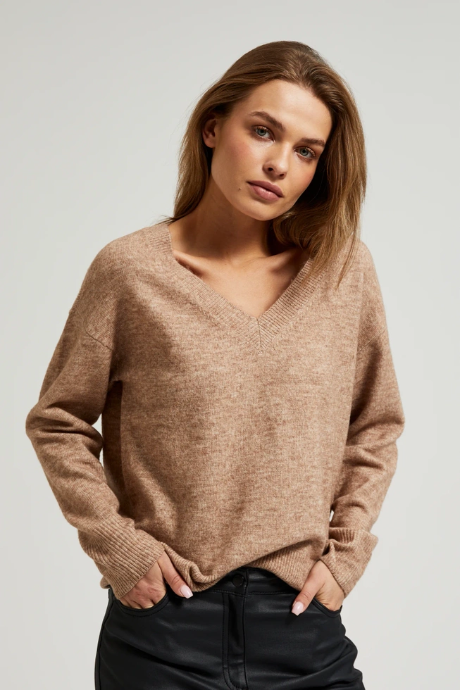 WOMEN'S SWEATER Z-SW-4513 L.BROWN MEL