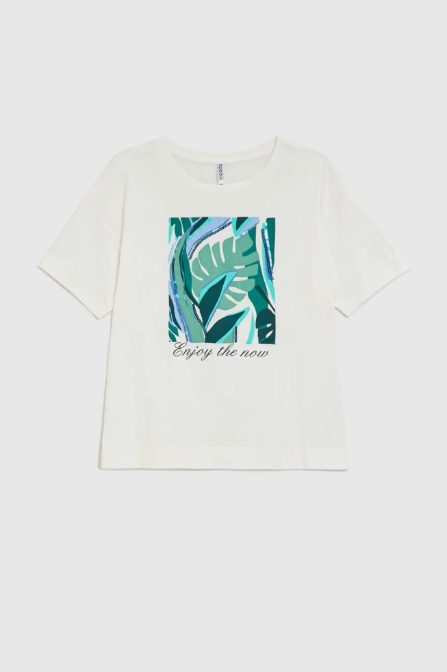 WOMEN'S TSHIRT L-TS-4946 OFF WHITE