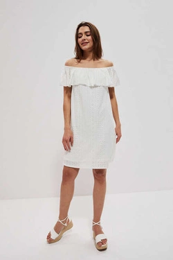 Openwork dress with bare shoulders