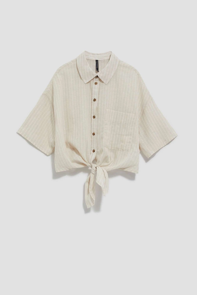 KOSZULA DAMSKA L-KO-4039 BEIGE_OFF WHITE