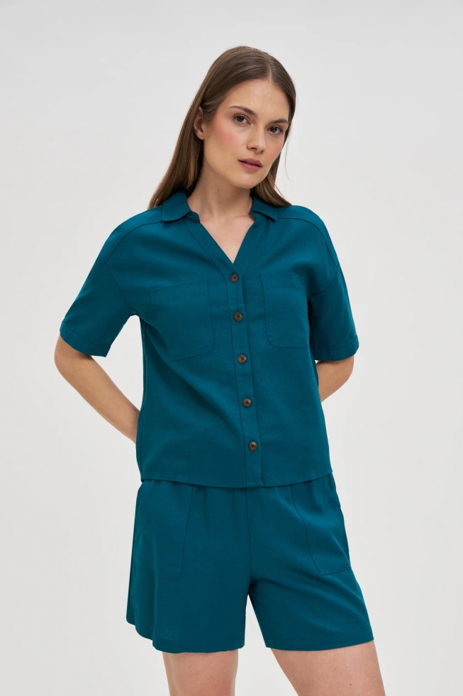 WOMEN'S SHIRT L-KO-4644 D.GREEN-set