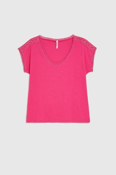 KOSZULKA DAMSKA L-TS-4963 FUCHSIA