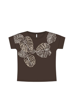 WOMEN'S TSHIRT L-TS-4974 D.BROWN
