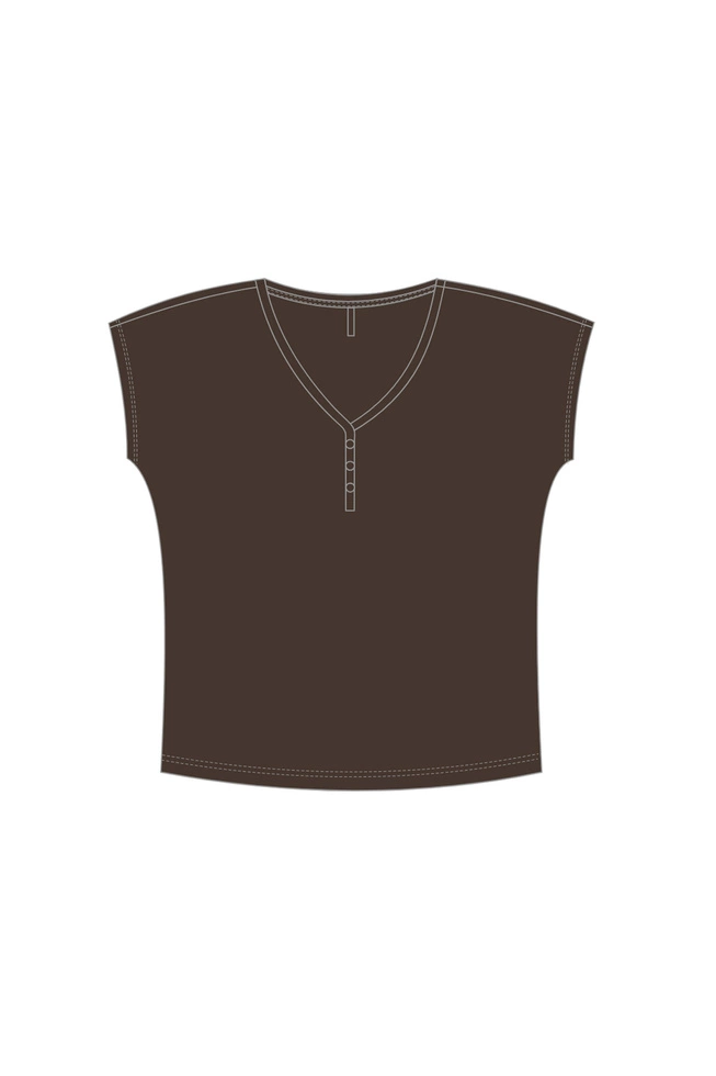 WOMEN'S TSHIRT L-TS-4977 D.BROWN