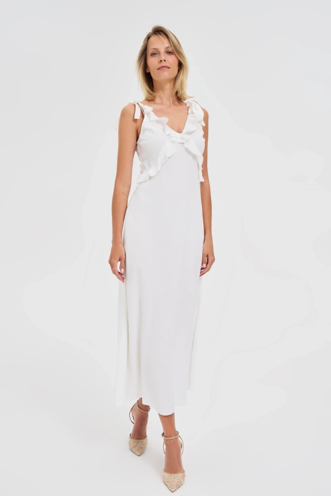 WOMEN'S DRESS L-SU-4669 WHITE