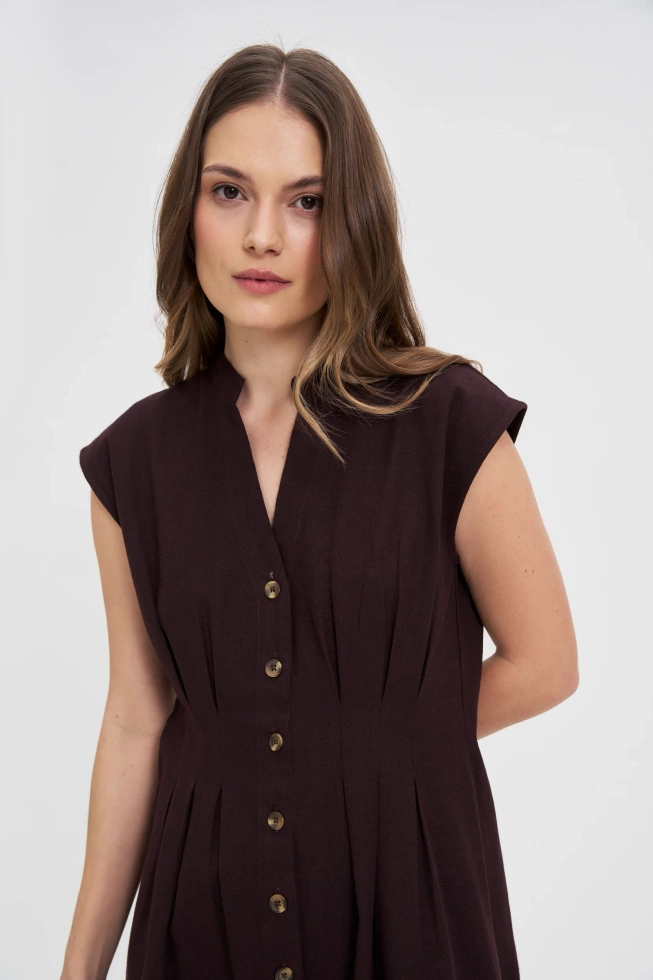 WOMEN'S DRESS L-SU-4671 D.BROWN