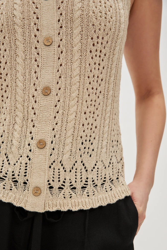 WOMEN'S TOP L-TS-4730 L.BEIGE