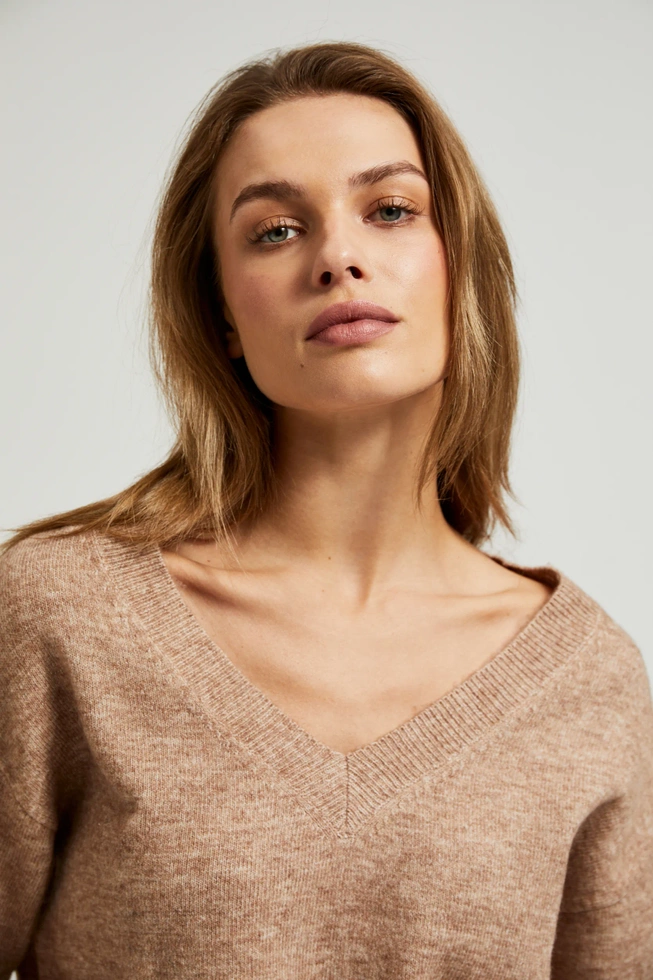 WOMEN'S SWEATER Z-SW-4513 L.BROWN MEL