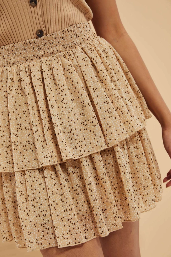 LADIES SKIRT L-SC-4011 D.BEIGE