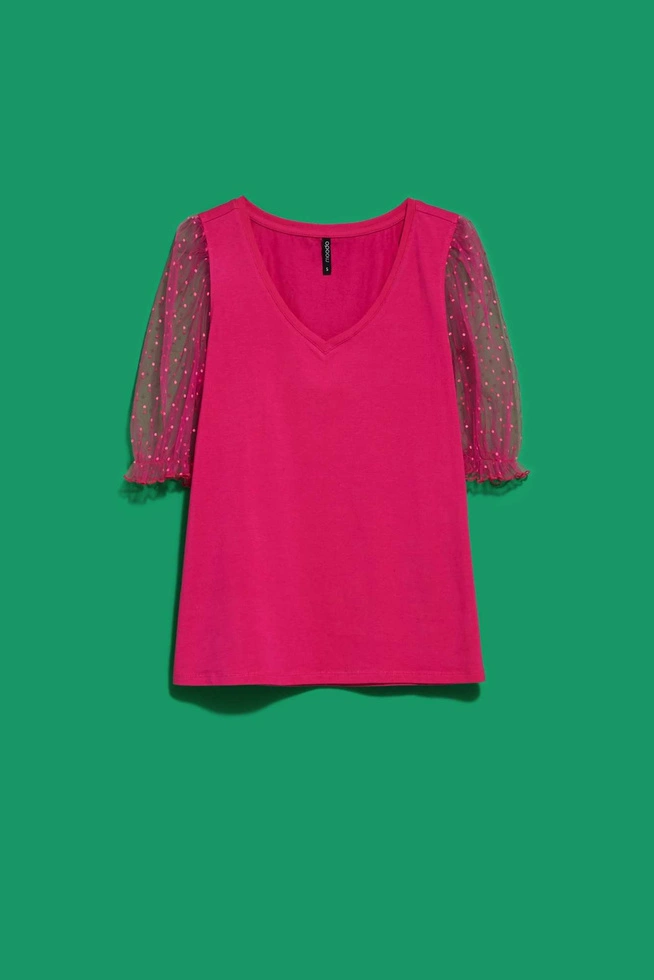 BLUZKA SHORT L-TS-4000 PINK/BLUE