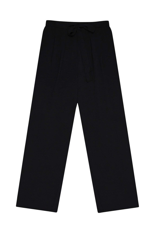 Szerokie spodnie z wysokim stanem L-SP-3716 BLACK