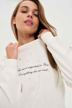 WOMEN'S SWEATSHIRT Z-BL-4805 OFF WHITE