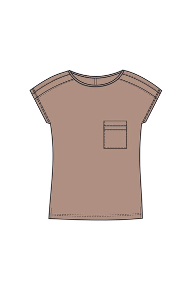 WOMEN'S TSHIRT L-TS-4635 L.BROWN