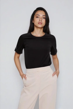 WOMEN'S TSHIRT L-TS-4910 BLACK