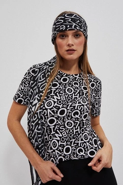 LADIES TSHIRT L-TS-4098 BLACK_WHITE