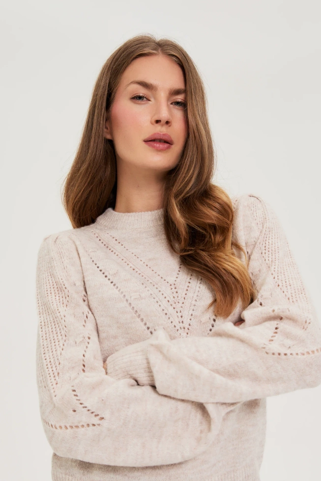 WOMEN'S SWEATER Z-SW-4849 BEIGE MEL-set