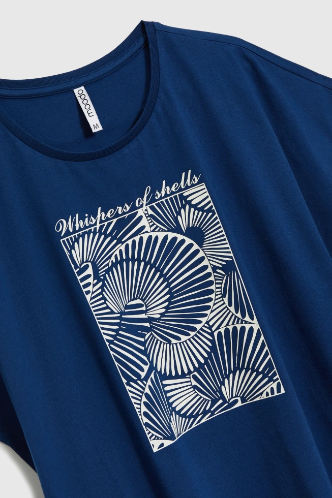 WOMEN'S T-SHIRT L-TS-4746 D.BLUE