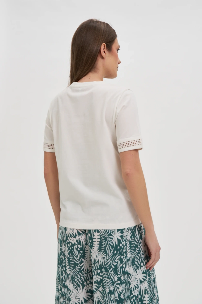 WOMEN'S TSHIRT L-TS-4671 OFF WHITE