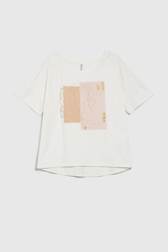 WOMEN'S TSHIRT L-TS-4632 OFF WHITE