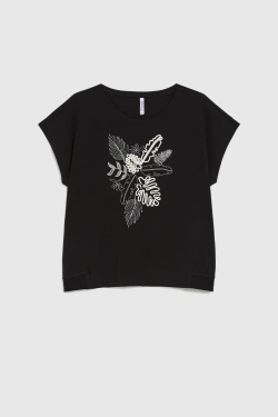 WOMEN'S TSHIRT L-TS-4987 BLACK